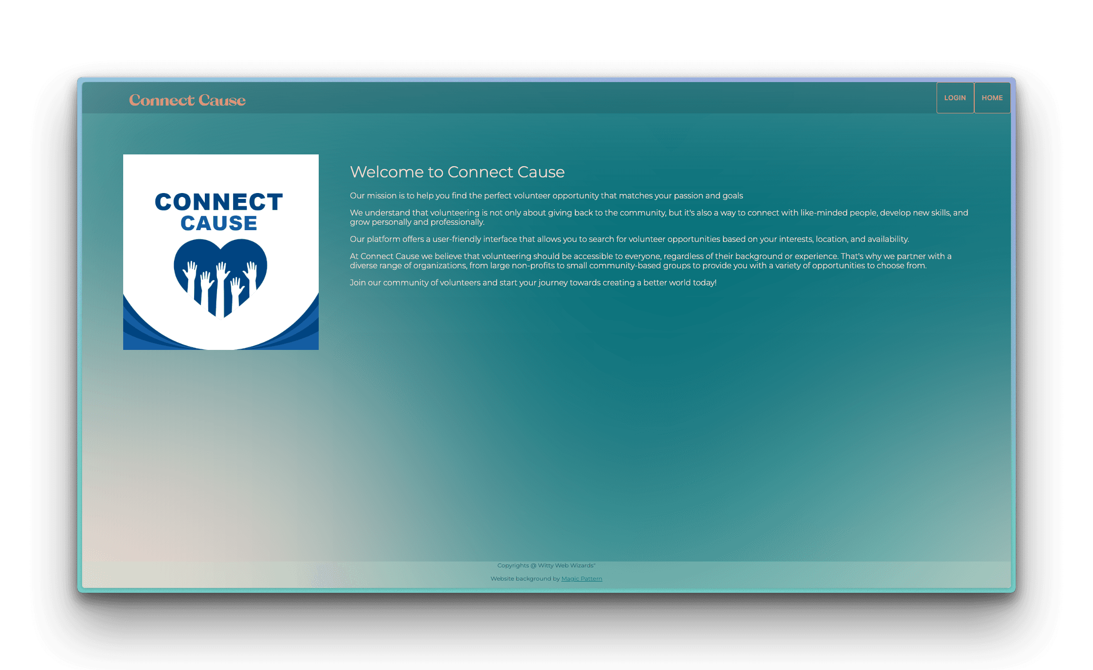 Connect-cause Landing Page