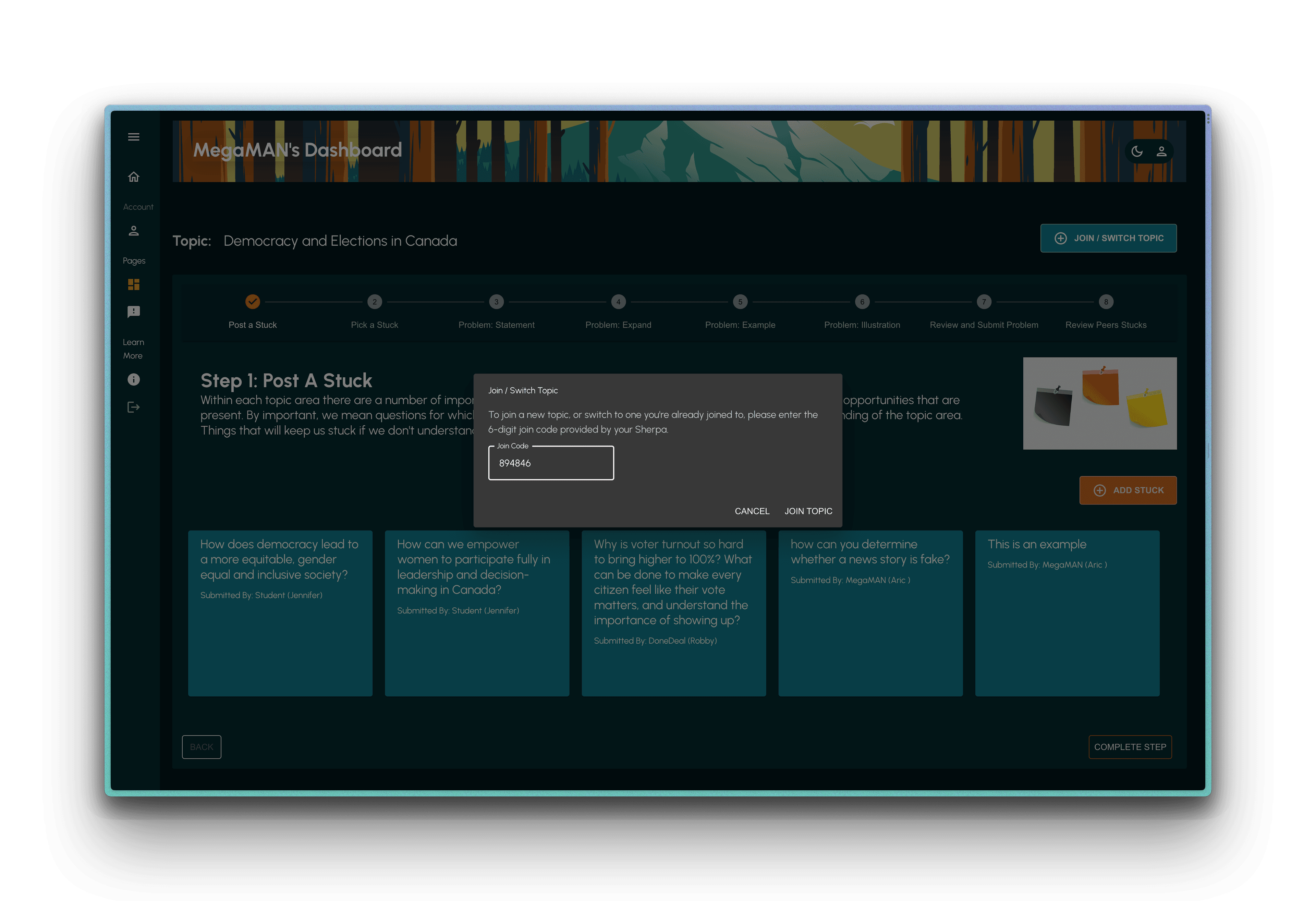 Unstuck Join Code Screenshot