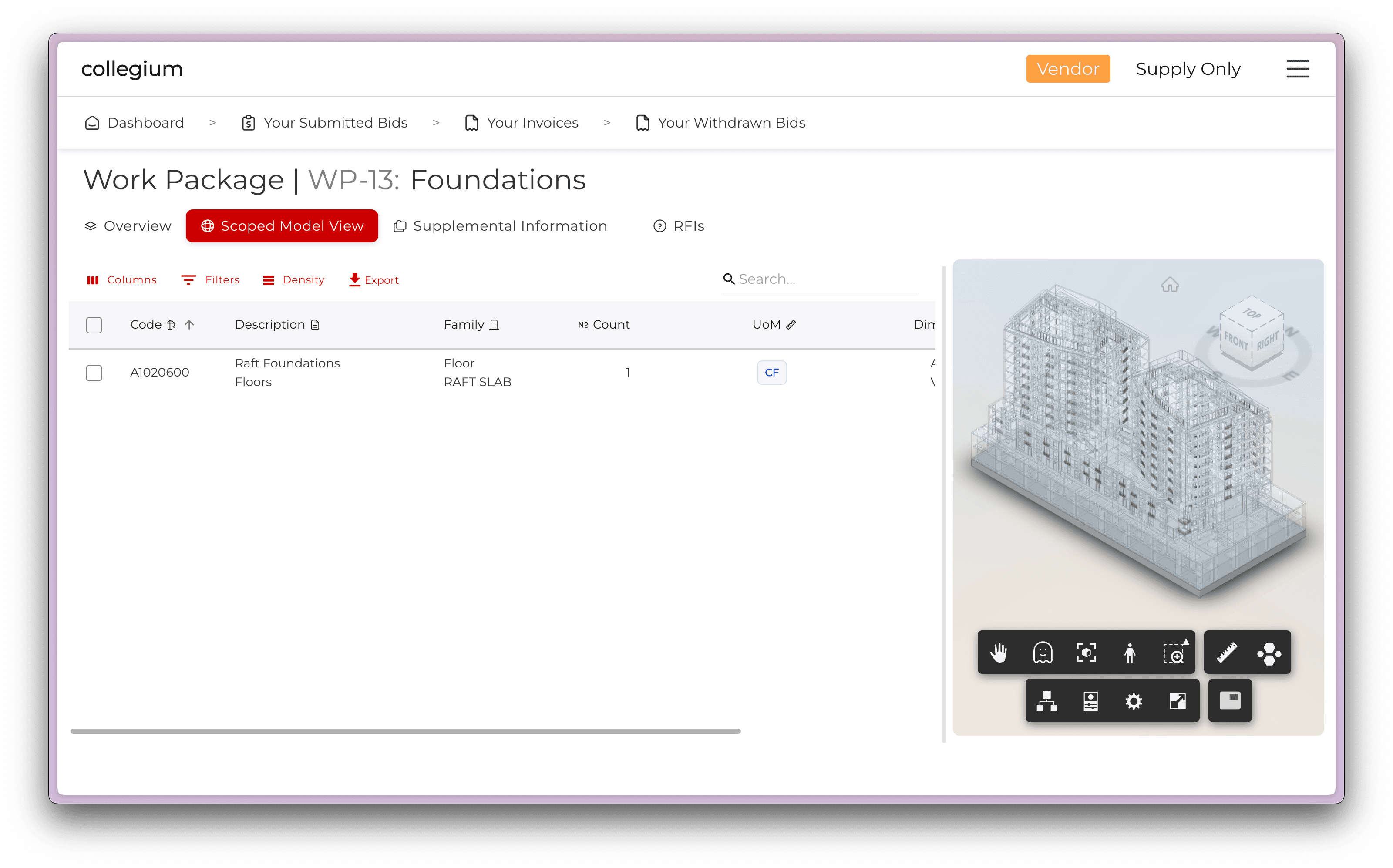 Collegium finance report view
